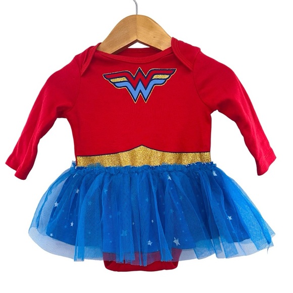 Wonder Woman Baby Costume Size 3–6M Tutu Bodysuit DC Comics Halloween Cosplay - Picture 2 of 5